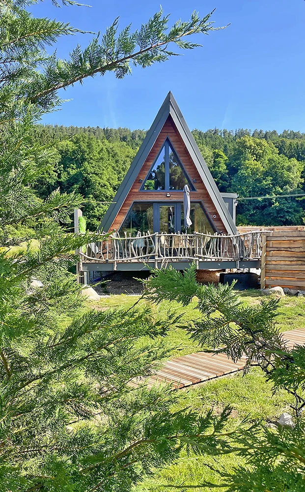 Chalet Iorik en ete, location insolite A-frame dans les Vosges